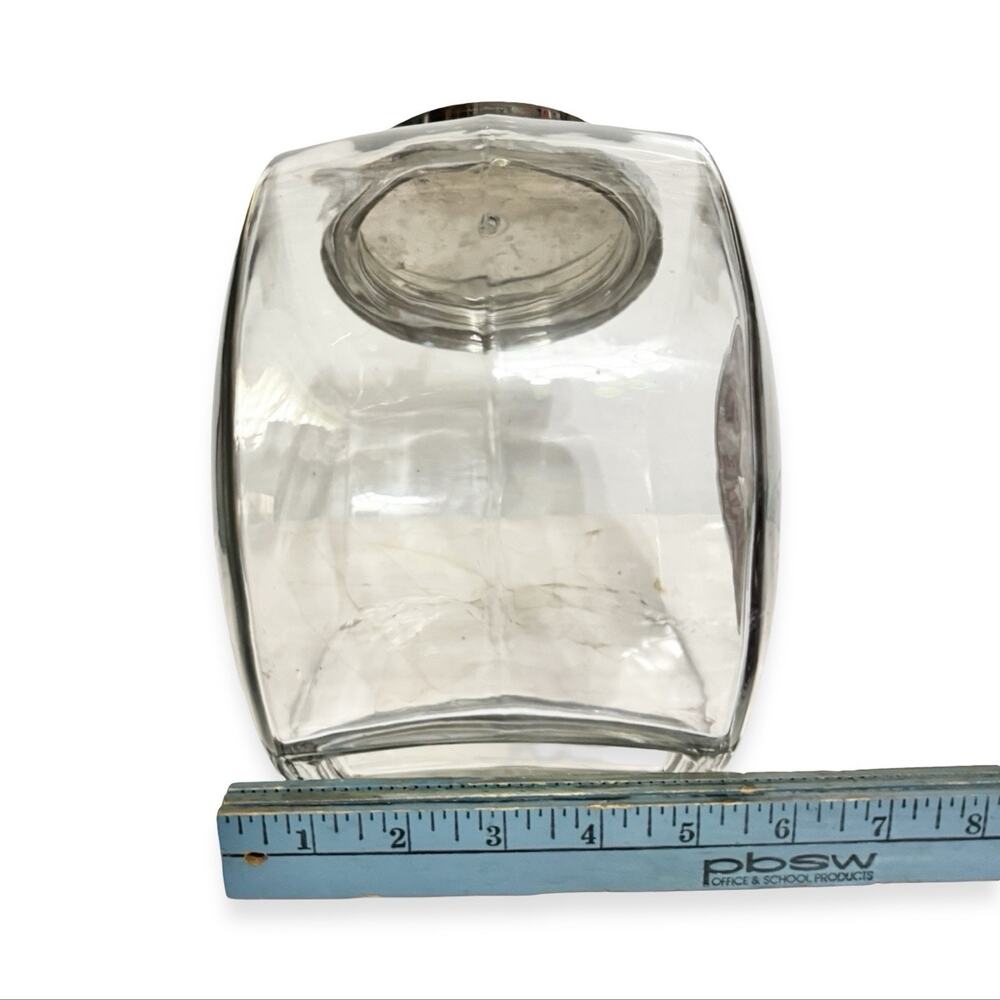 Vintage 1980s Hershey’s Chocolate Glass Tilt Candy Jar Chrome Lid Advertising - Picture 9 of 10